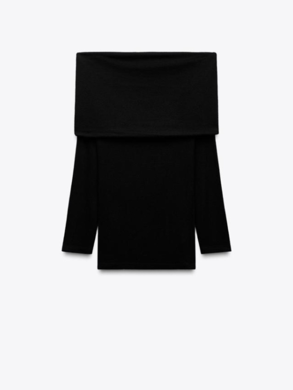 Draped Off the Shoulder Top Soft Knit Black NWOT Med
